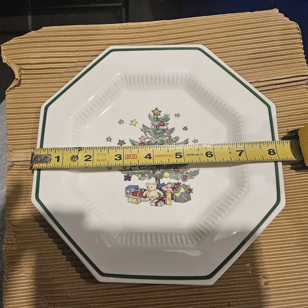 Nikko Japan Christmastime Two-Tier Octagon Serving Tray In Original Box - Picture 6 of 7